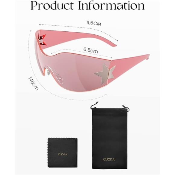 Pack of 4 ! - Sunglasses for Women Men Y2K Star Vintage Rimless Eyewear main image 6